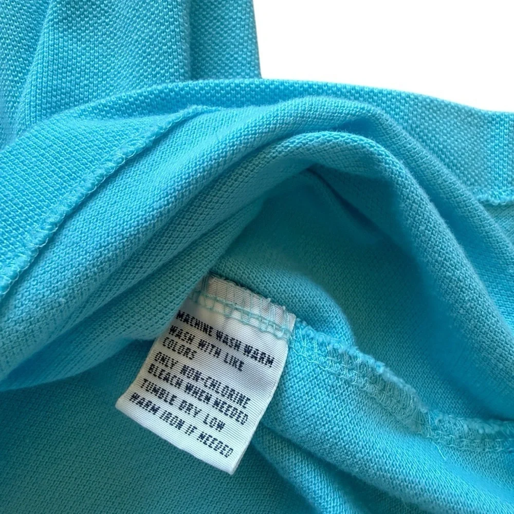 Polo Ralph Lauren Polo Shirt Men's 2XL Turquoise Blue Pink Pony Logo Mesh Pique